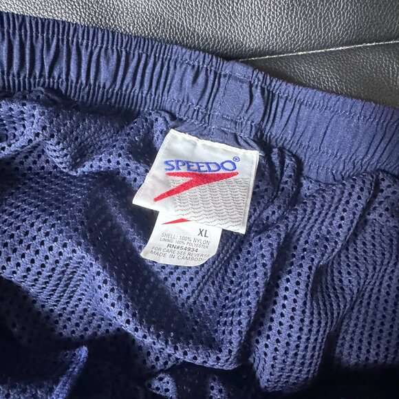 NWT Speedo Men's Swim Trunk Shorts Blue Mesh Lined Logo Drawstring Size XL - Picture 12 of 16